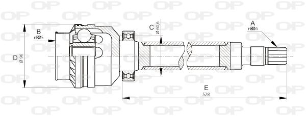 OPEN PARTS Шарнирный комплект, приводной вал CVJ5676.20
